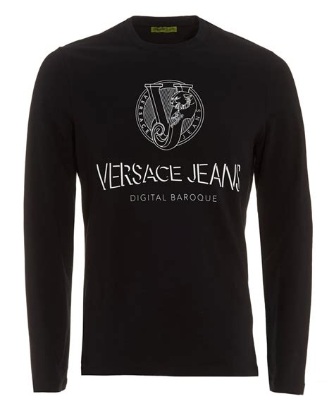 versace collection black sweatshirt|versace long sleeve t shirt.